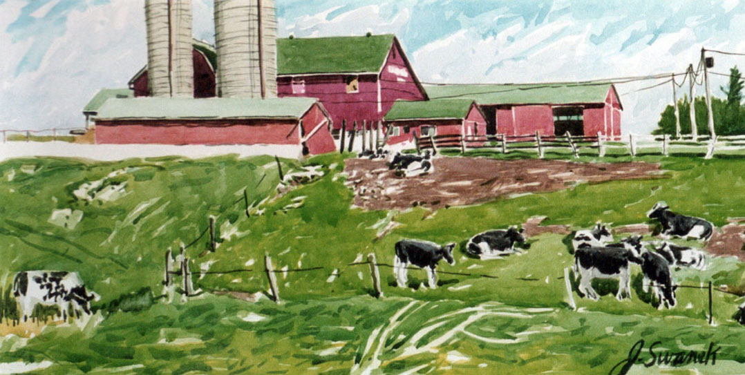 Farm and Cows - Floradale, ON - Joseph Swanek Artist